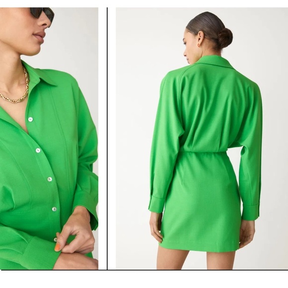 & Other Stories Bright Green Button-Down Dress - Picture 2 of 4